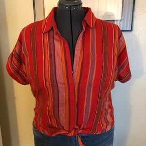Shyanne button tie-up blouse